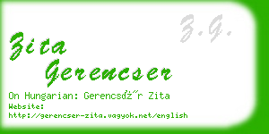 zita gerencser business card